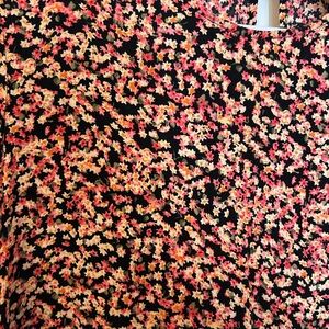 H&M Black Maxi Dress with Pink and Orange Floral Pattern